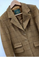 The House of Bruar Tartan Wool Coat Brown