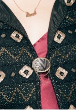 Vintage Silk Blazer 90s Sequin Bead Party Jacket in Black