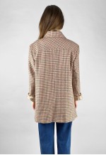 Vintage 70's Brown Cream Check Wool Heritage Ladies Jacket