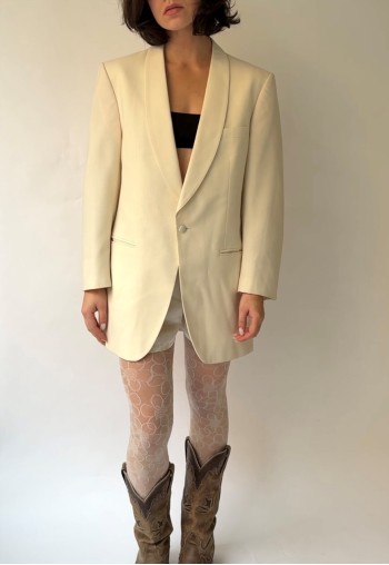 Vintage Off-White Wool Blazer