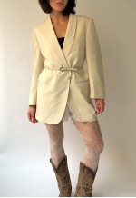 Vintage Off-White Wool Blazer
