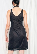 Vintage Slip Dress 60s Sheer Black Festival Nightgown Mini