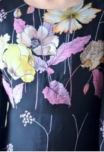 Black maxi floral wide sleeve dress
