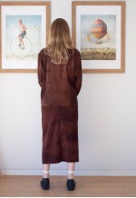 Brown jacket and long skirt set