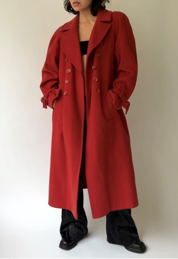 Vintage Terracotta Mohair Wool Coat