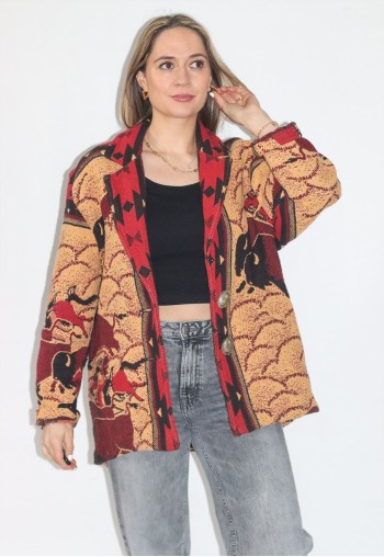 Vintage Thick Cotton Navajo Print Jacket