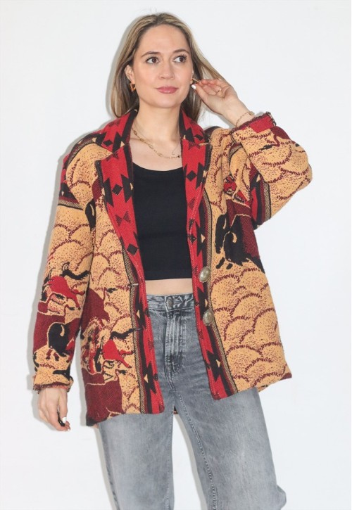 Vintage Thick Cotton Navajo Print Jacket