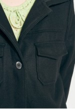 Vintage Coat Y2K Hooded Winter Jacket in Black Wool