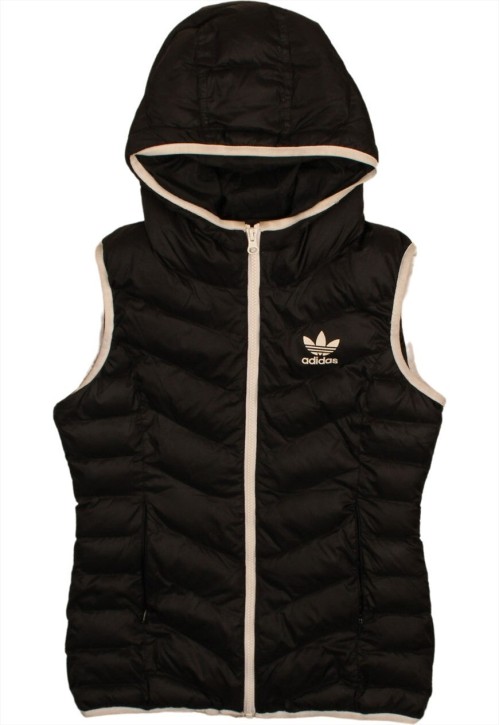 90's Vest Sleeveless Hooded Gilet XSmall Black