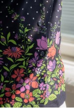 Vintage 70's Navy Flower Print/Polka Dot Jacket