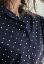 Vintage 70's Navy Flower Print/Polka Dot Jacket
