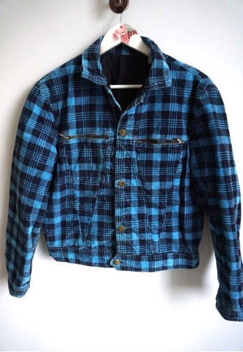 Vintage Velvet Jacket Blue Cropped Crop Oversize Blazer