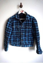 Vintage Velvet Jacket Blue Cropped Crop Oversize Blazer