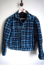 Vintage Velvet Jacket Blue Cropped Crop Oversize Blazer
