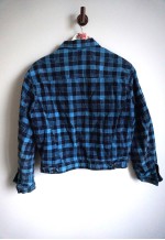 Vintage Velvet Jacket Blue Cropped Crop Oversize Blazer